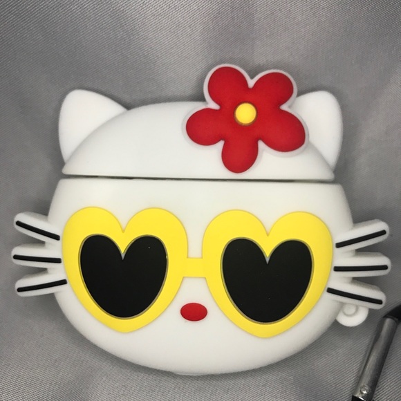 Cute Kitty Cat Rubber Silicone AirPods 1/2 Pro Series Holder - Picture 5 of 5